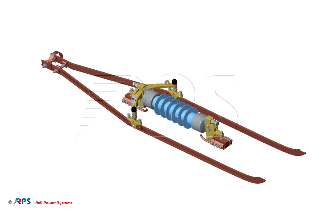 Section insulator 15 kV with composite insualtors for 2 contact wires