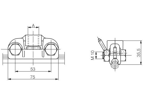 Contact Wire Clamp for pivot pin